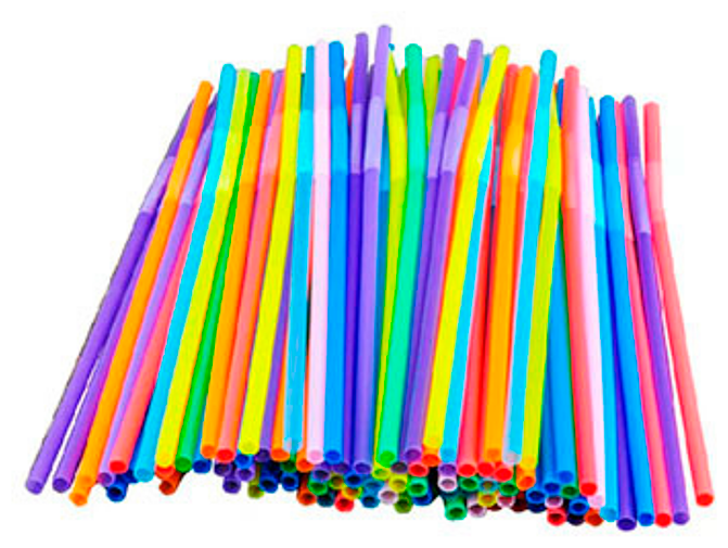 Пластиковые трубочки для коктейля 5х210 мм / 250 шт/ цветные, с гофрой