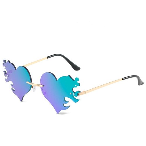 Женские солнцезащитные очки сердце пламя