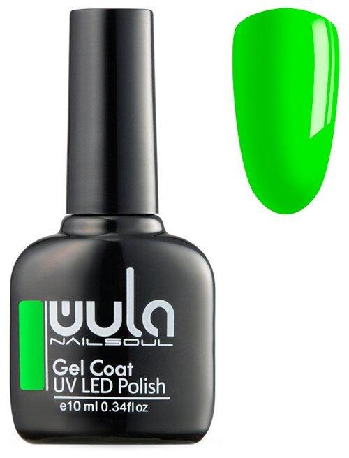 WULA гель-лак для ногтей Gel Coat, 10 мл, 42 г, 400 зеленый неон