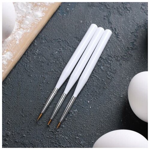 фото Набор кондитерских кисточек для декорирования, 3 шт yandex market