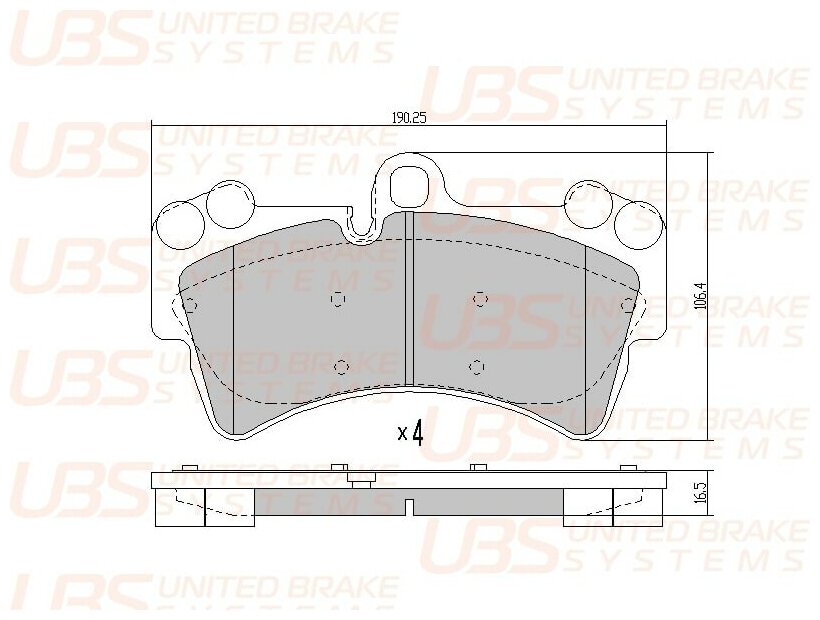 Премиум тормозные колодки для AUDI Q7/VW TOUAREG/ PORSCHE CAYENNE передние в комплекте со смазкой ( UBS Арт. bp1102025