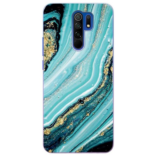 Ультратонкий силиконовый чехол-накладка ClearView для Xiaomi Redmi 9 с принтом Green Marble ультратонкий силиконовый чехол накладка clearview для xiaomi redmi 9a с принтом purple marble