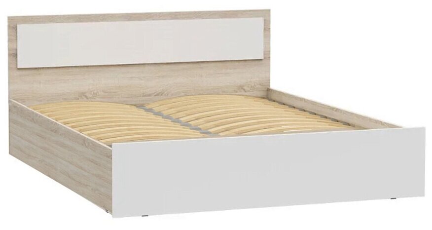 Кровать Миф Мартина с подъемным механизмом белый / дуб сонома 203.7х163.5х80 см - фотография № 1