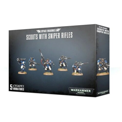 Набор миниатюр для настольной игры Warhammer 40000 - Space Marines Scouts With Sniper Rifles