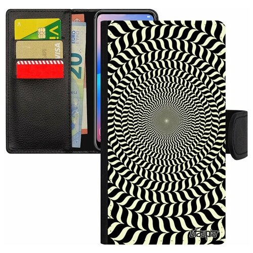 фото Чехол книжка на смартфон mi 8 lite, "иллюзия круга" геометрический мираж utaupia