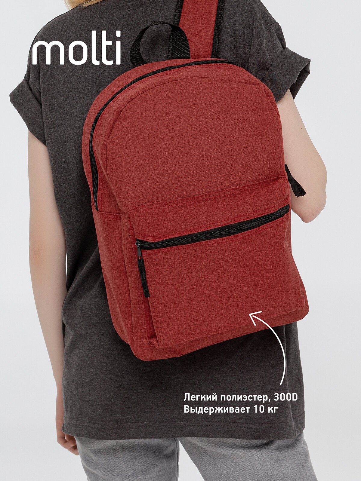 Рюкзак мужской женский унисекс для мальчика для девочки школьный городской туристический Melango, красный