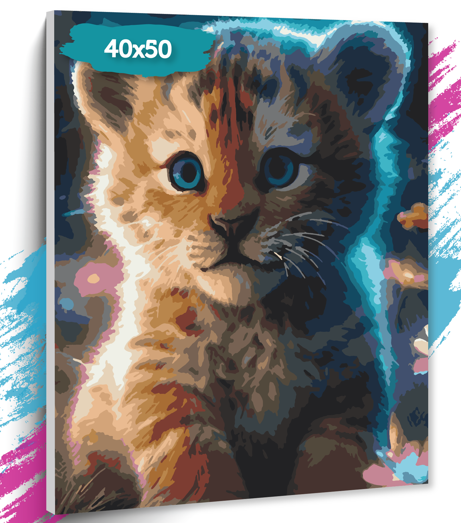 фото Картина по номерам "Милый тигренок", Холст на подрамнике, 40х50 см, Набор для творчества, Рисование, 40х50 см, Живопись "ТТ"