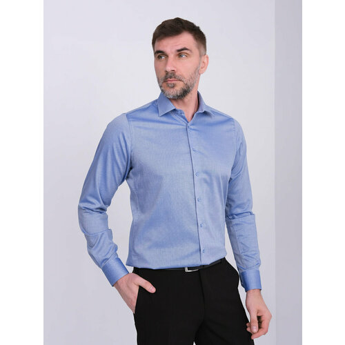 Рубашка WEBERMANN, размер 43, белый, голубой