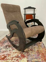 Кресло-качалка для дома гостинной спальни Уют коричневое