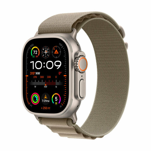 Часы Apple Watch Ultra 2 49mm Titanium Case, Olive Alpine Loop, S