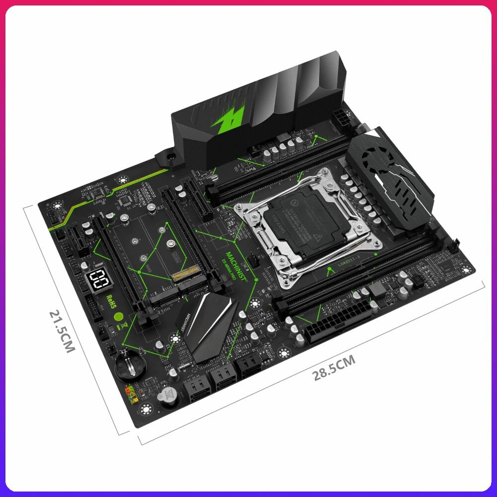 Материнская плата 2011-3 Machinist X99 MR9A PRO (X99 B85 4DDR4 4CH 2x PCI-Ex16 PCI-Ex4 PCI-Ex1 2x M2 NVME M2 Wi-Fi USB 30 GBLAN ATX)