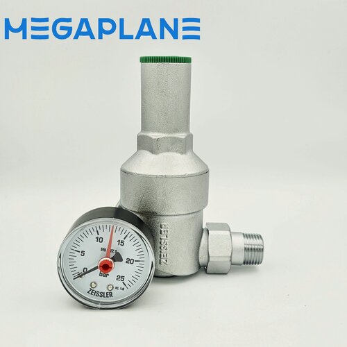 Изображение товара Редуктор давления для систем водоснабжения с манометром, присоединение американка 3/4" ZESSLER ZSr.701.0105N