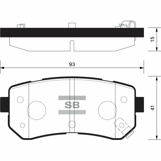Колодки тормозные задние Sangsin Brake для Hyundai/Kia, 4 шт