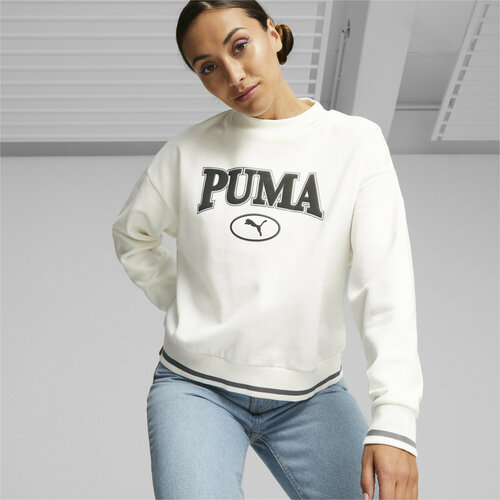 фото Свитшот puma, силуэт прямой, размер xs, белый