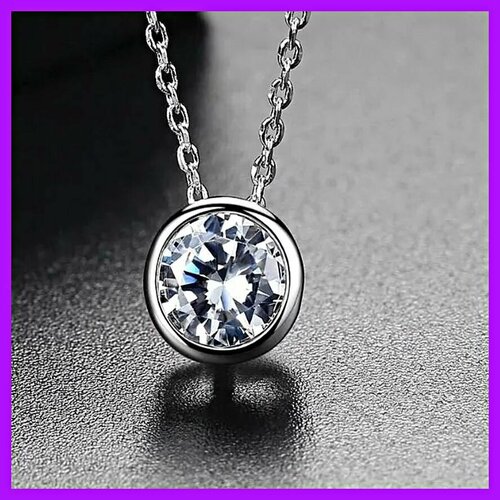 Колье diSat, циркон, длина 45 см, серебряный