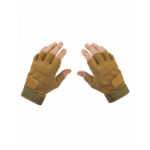 Перчатки тактические 2 застежки мягкие открытые цвет койот (coyote) (размер: l) перчатки мужские тактические резиновые боевые митенки с пальцами в стиле милитари для пейнтбола страйкбола занятий на открытом воздухе