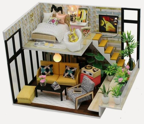 Изображение товара Румбокс Hobby Day MiniHouse, фанерные элементы, встроенная подсветка