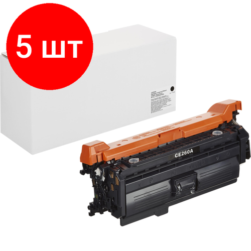 Комплект 5 штук, Картридж лазерный Retech CE260A чер. для HP CLJ CP4025/CP4525