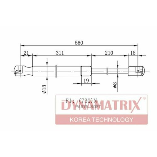 Амортизатор багажника Dynamatrix-Korea DGS023247 для Renault Espace III