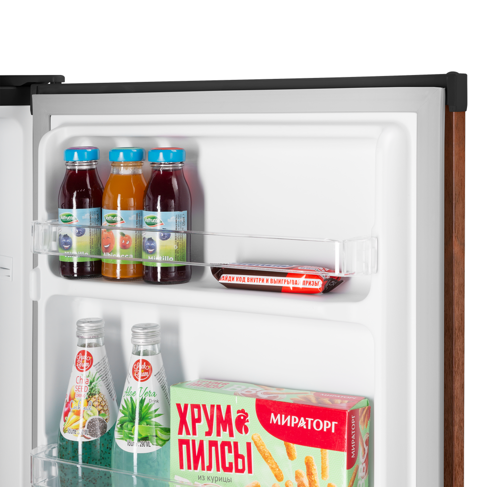 Холодильник однокамерный MAUNFELD MFF83WD DeFrost, дерево/черный - фотография № 10