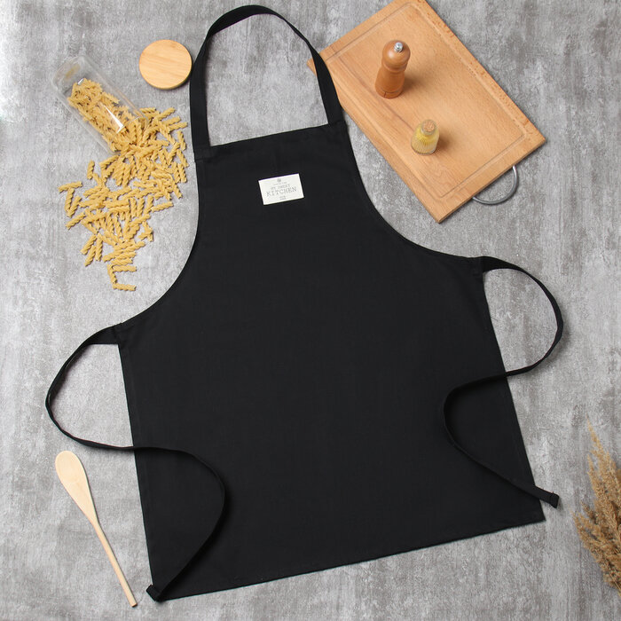 фото Фартук Этель "Kitchen" цв. черный, 60х70см, саржа, 100% х/л (комплект из 2 шт)