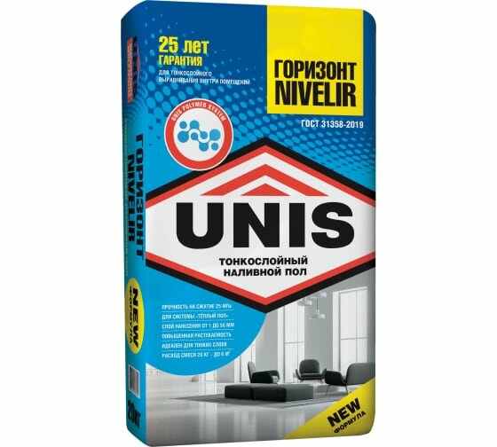 Финишный наливной пол UNIS Горизонт Nivelir 20 кг