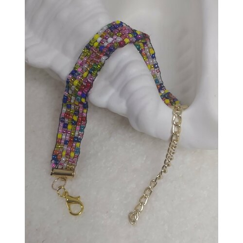 Плетеный браслет КАЛЕЙДОСКОП, 1 шт., размер 16 см, размер one size, мультиколор