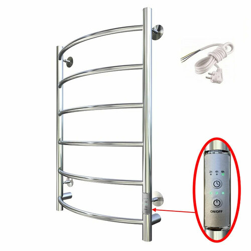 Полотенцесушитель электрический WORK-Паритет 80x50 нержавеющая сталь с терморегулятором 6 перекладин 12821₽