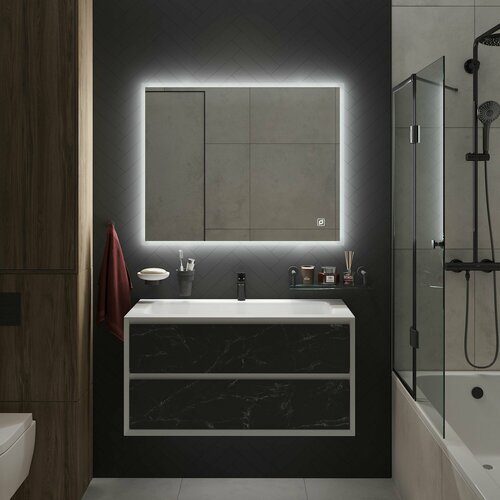 Зеркало для ванной с подсветкой стило 80х90 см сенсор с диммером 12535₽