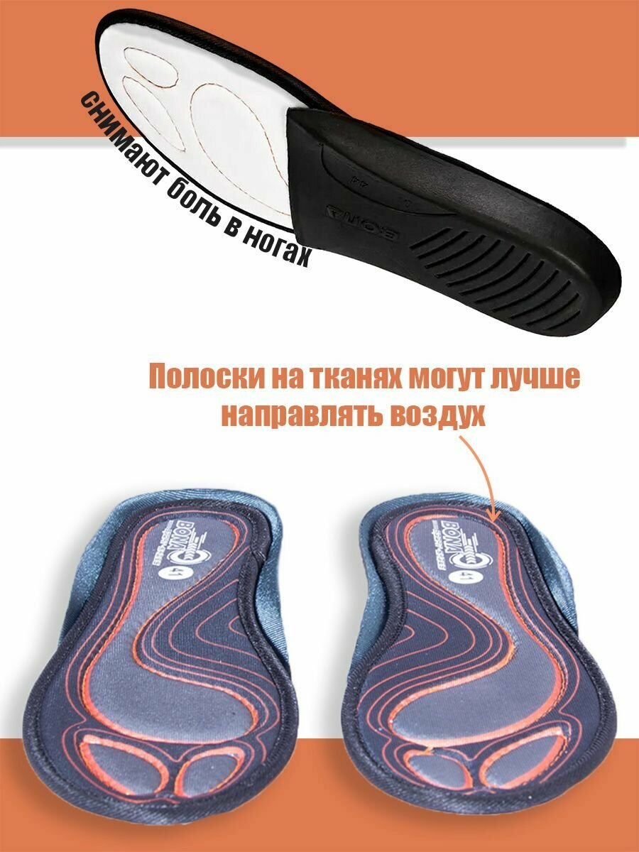 Стельки для обуви спортивные, ортопедические для кроссовок , мужские и женские, c 36 до 50 размера — фото 1