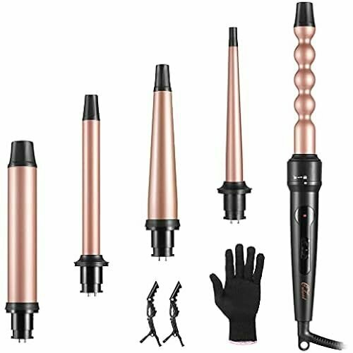 Щипцы для завивки Culwad Набор для больших и маленьких локонов щипцы для завивки 5-в-1 с различными насадками керамическое турмалиновое покрытие утюжок для пляжных волн 18438₽