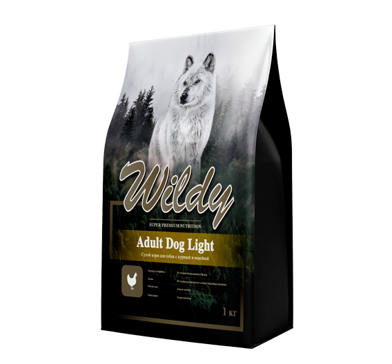 Wildy сухой корм для собак с курицей и индейкой (Adult Dog Light)
