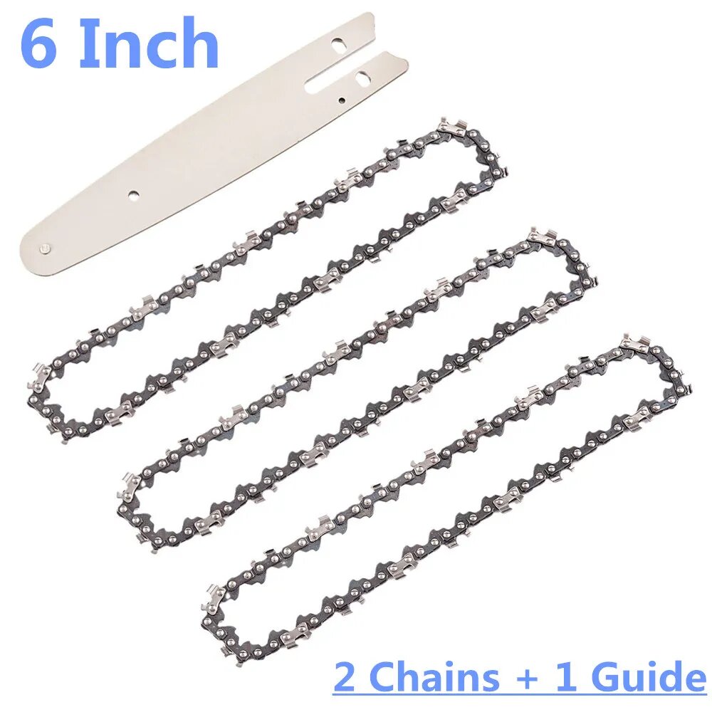 фото Электрическая бензопила 4 6 8 дюймов набор направляющих цепи Беспроводная пила 1/4 'p мини-пила для резки древесины Сменные запасные инструменты аксессуары