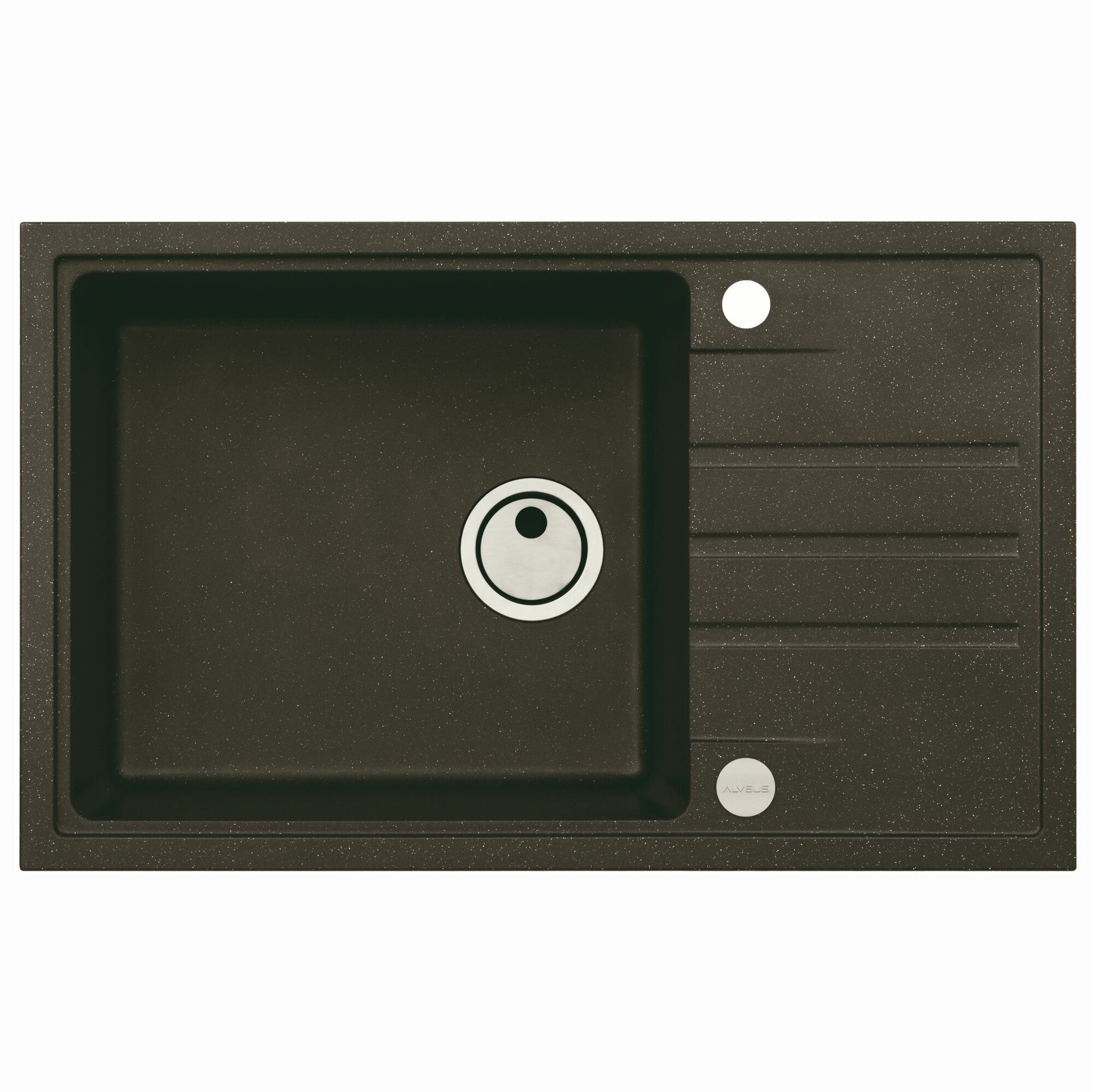 Мойка кухонная прямоугольная Alveus Granital Intermezzo 130 Carbon-G91 (1117050) с сифоном
