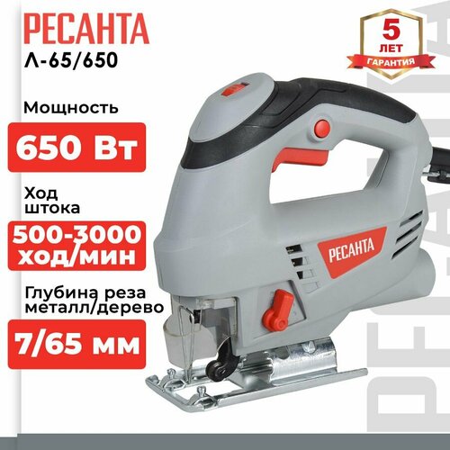 Электролобзик РЕСАНТА Л-65650 650 Вт серый 3790₽
