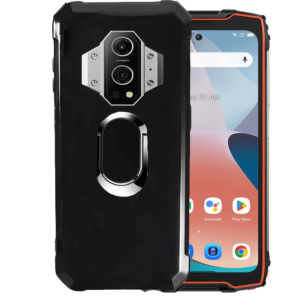 Противоударный кольцевой держатель для Blackview BV9300, чехол из мягкого силикона, защитный чехол из ТПУ для Blackview BV9300, Glossy Black Ring, For Blackview BV9300