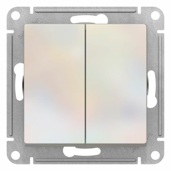 Systeme Electric AtlasDesign Жемчуг Переключатель 2-клавишный перекрестный, 2 x сх. 7, 10АХ, механизм, ATN000473