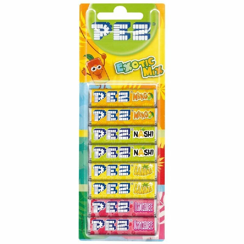 Конфета PEZ EXOTIC MIX с тропическим вкусом набор 68г
