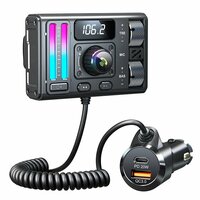 FM-трансмиттер автомобильный с поддержкой Bluetooth 5, 3 и функцией шумоподавления, Черный