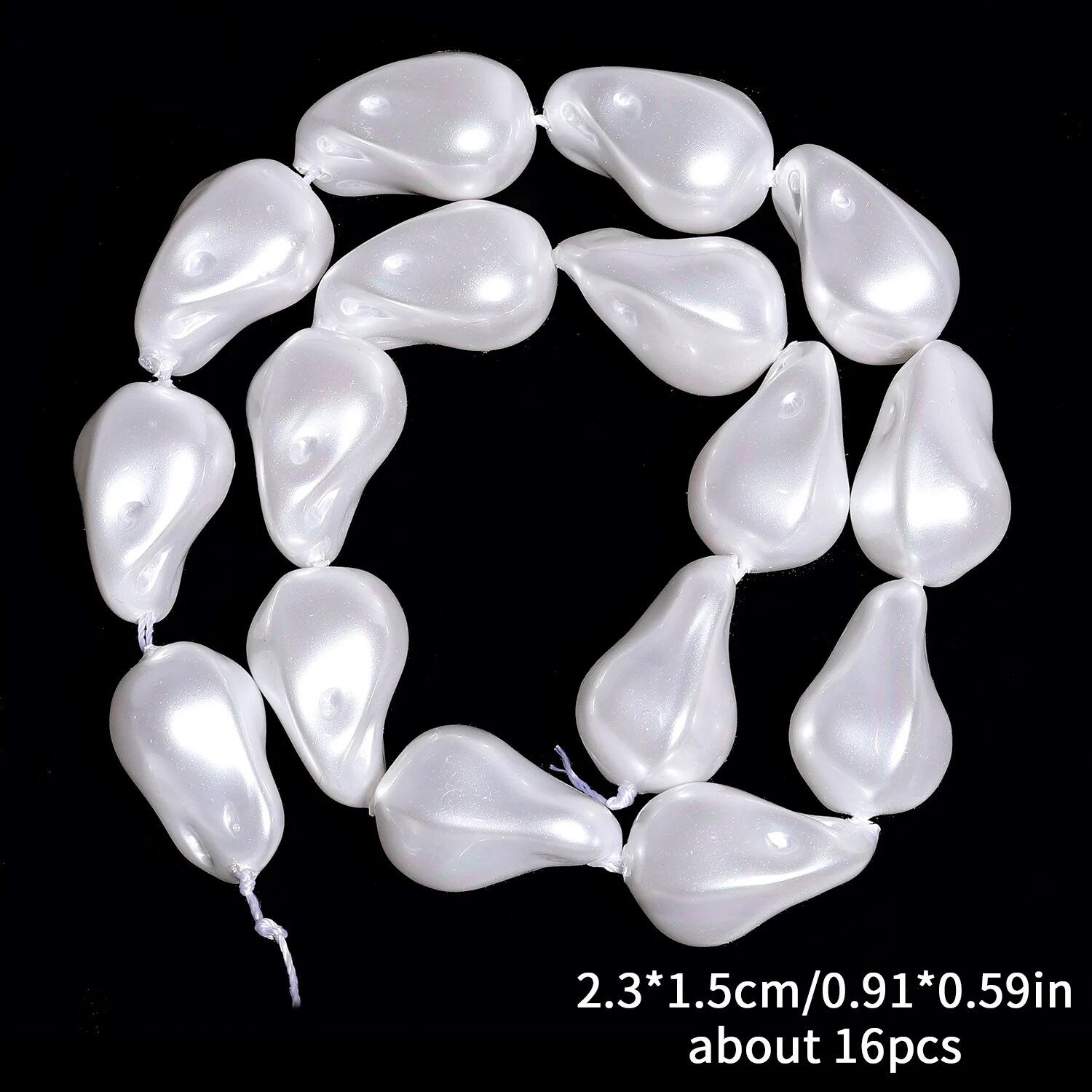 Искусственные жемчужные бусины Xilitata белые стеклянные Shape 6-15x23mm