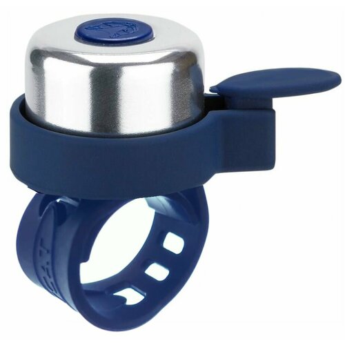 Звонок механический JetCat на резинке регулируемый для велосипедов и самокатов - тёмно-синий