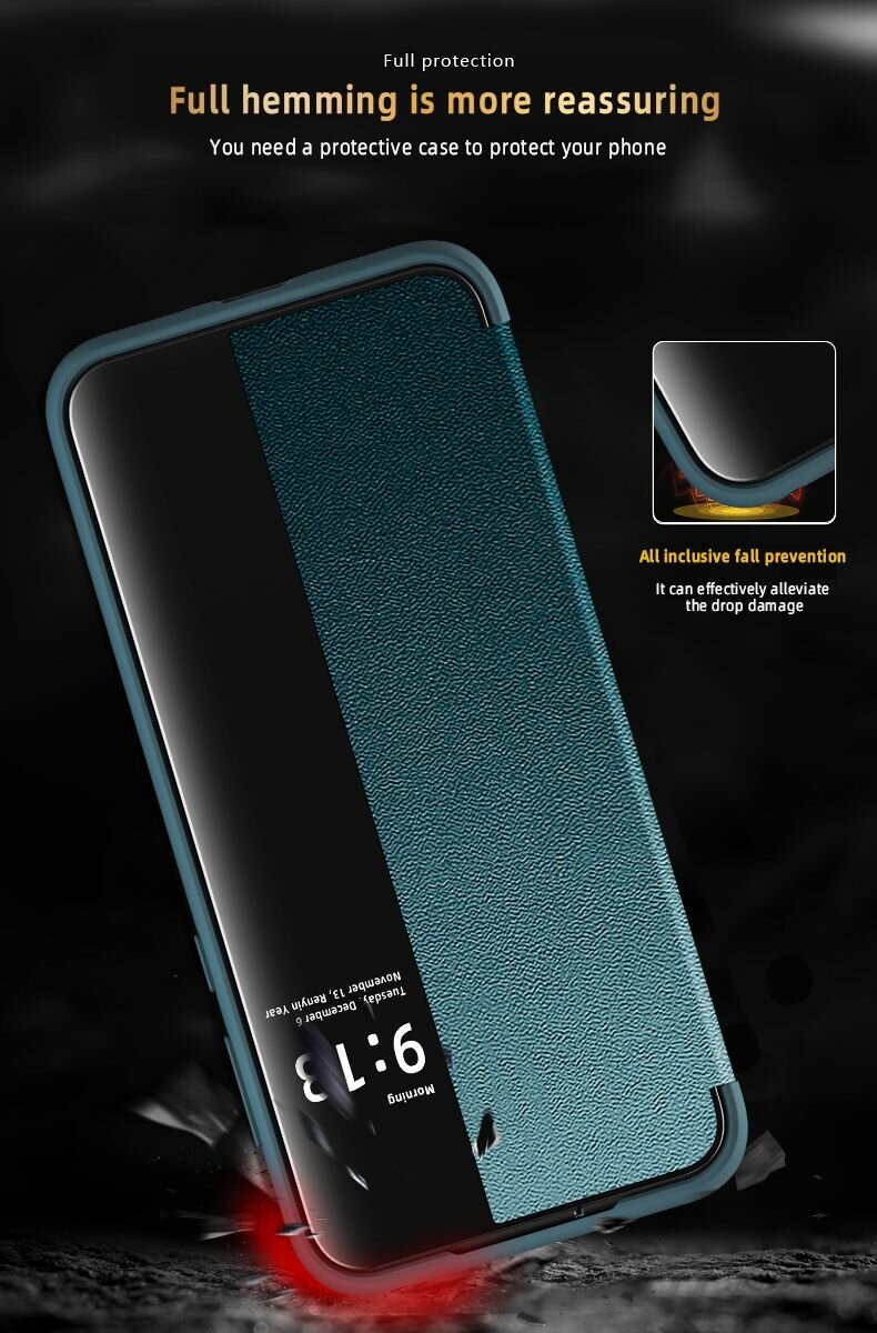 Чехол MyPads для Huawei Pura 70 Pro (Хуавей Пура 70 Про) с защитой объектива и кожаным окном — фото 1