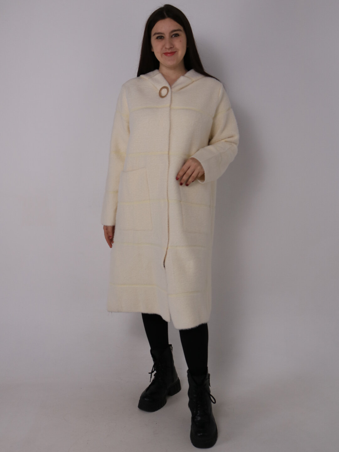 Пальто, размер One Size, белый, — фото 1