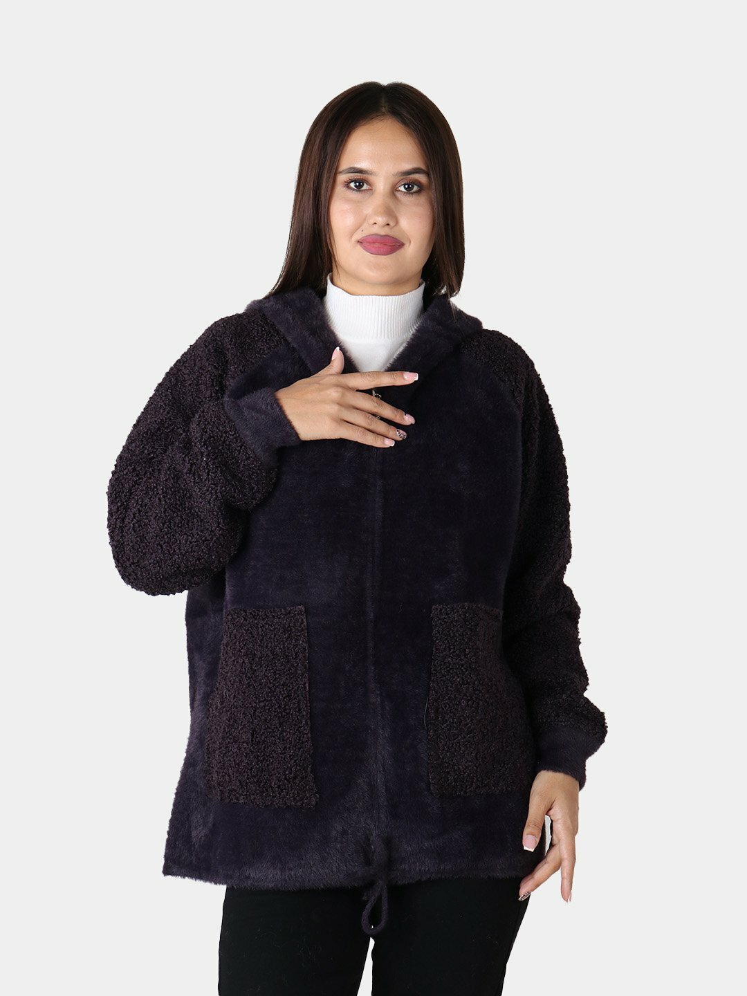 Пальто, размер One Size, фиолетовый — фото 1