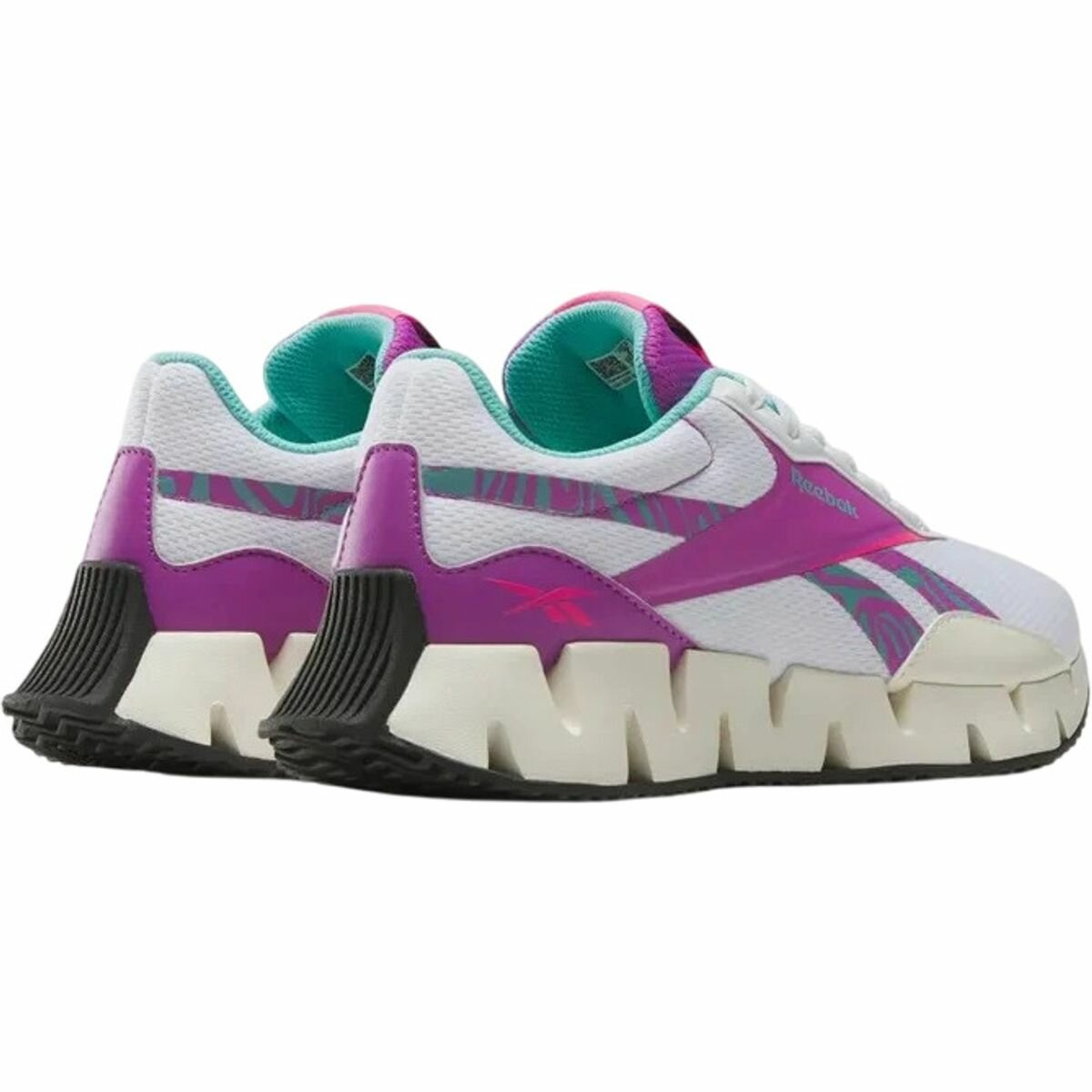 Кроссовки Reebok Zig Dynamica STR, полнота F (EU)/ на среднюю стопу, размер 8 US, белый/бежевый/фиолетовый — фото 1