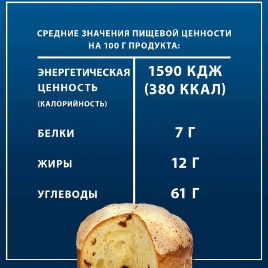 Кулич Federici Милано Пасхальный 500г Курчатовский ХК - фото №3