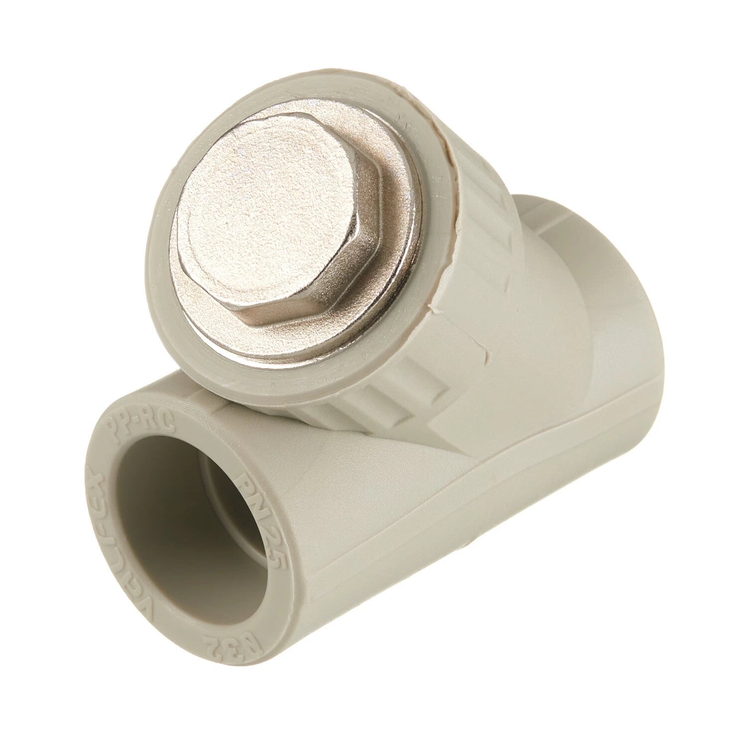 Фильтр полипропиленовый Valfex косой 32 мм В/В сетчатый серый (10141032Г)