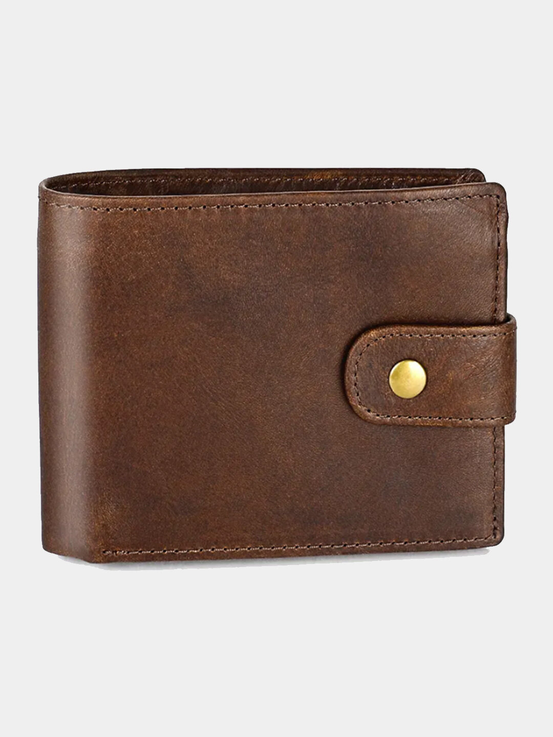 Кошелек GENUINE LEATHER, фактура гладкая, coffee