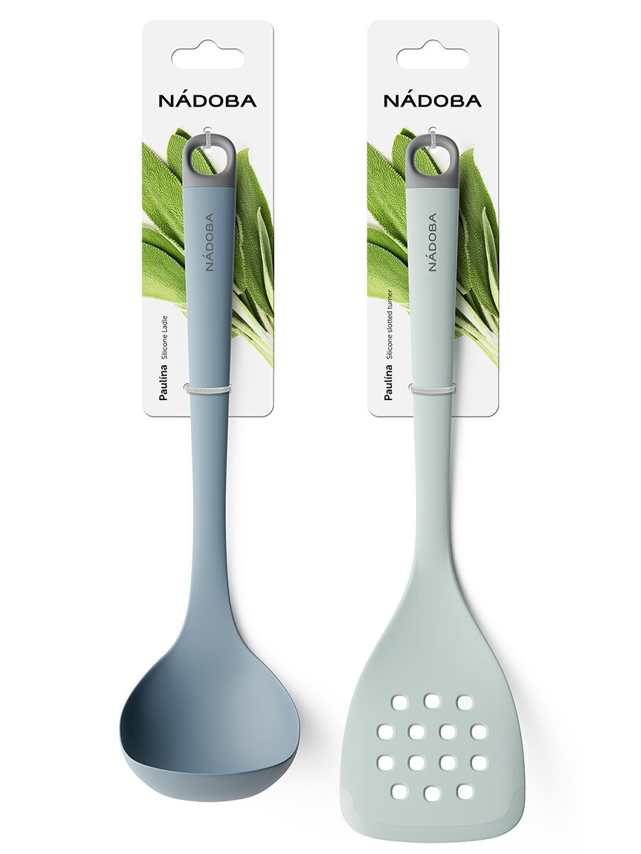 Набор кухонных инструментов NADOBA, PAULINA, 2 предмета, половник, лопатка, силикон