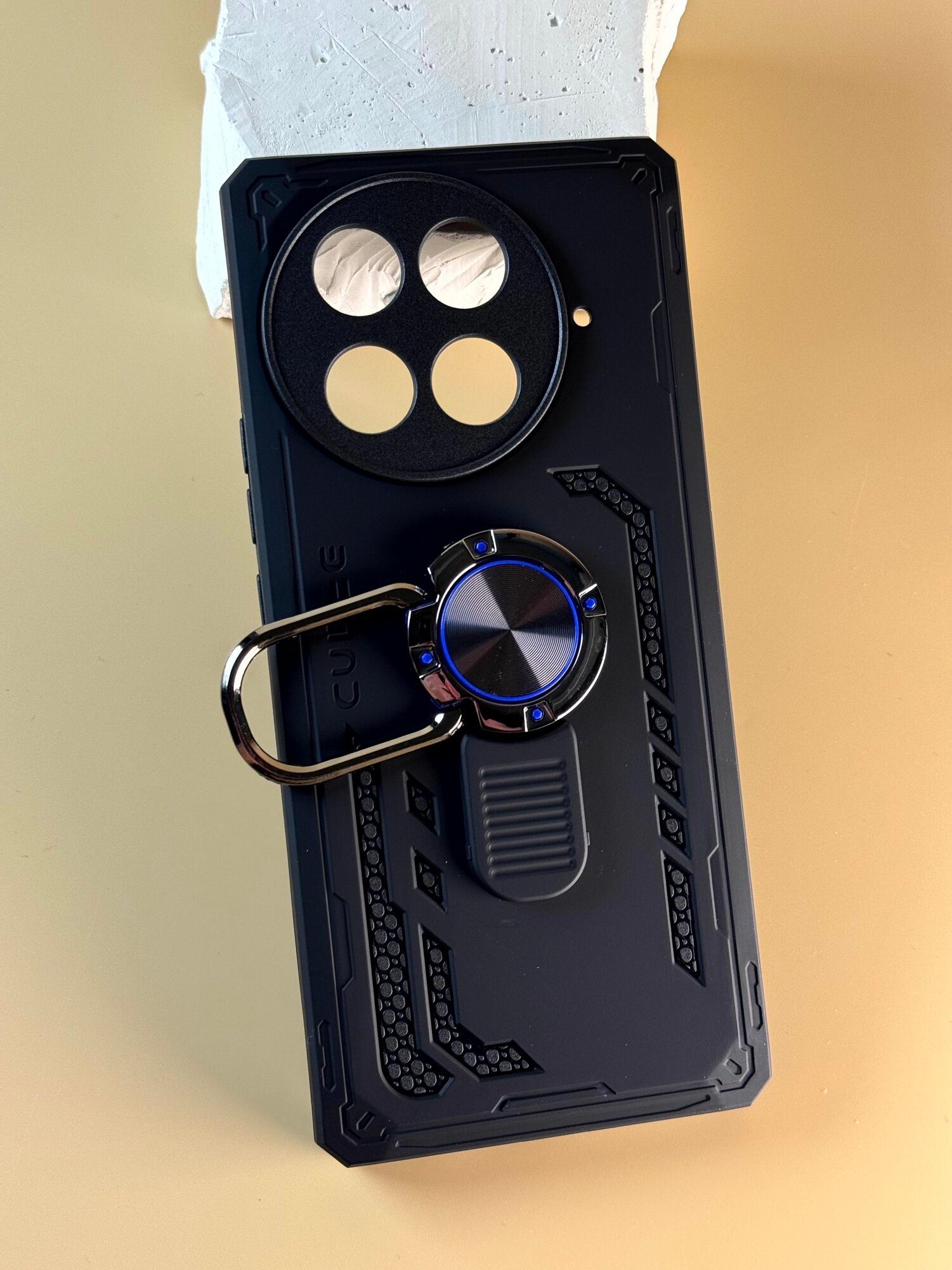 Чехол на Tecno Camon 30S/ 30S PRO / Чехол на Техно Камон 30С/30С Про противоударный, ударопрочный, усиленный с кольцом, черный — фото 1